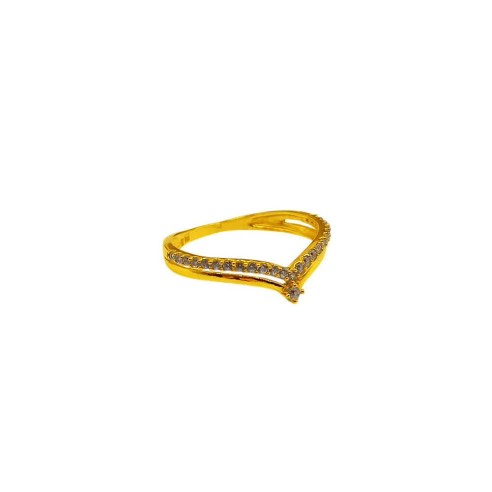 916 Gold V Zirconia Ring - Image 2