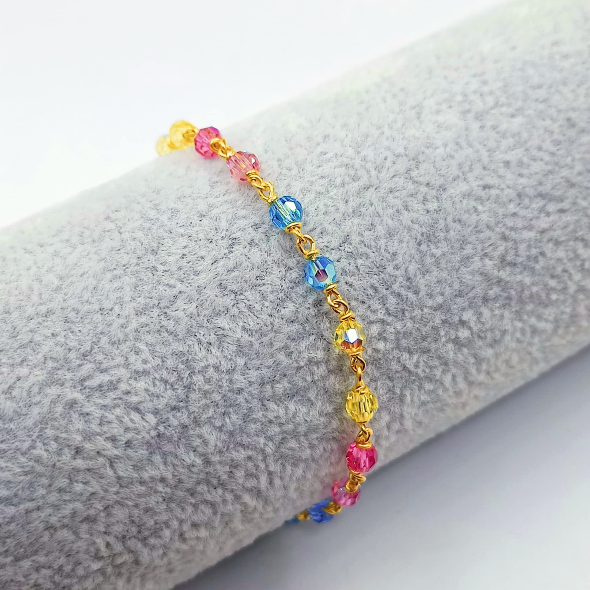 916 Gold Multicolor Crystal Bracelet ( 3 Color ) - Image 2