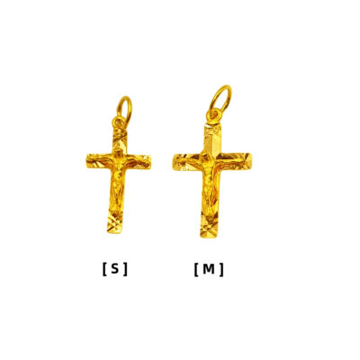 916 Gold Cross And Jesus Pendant