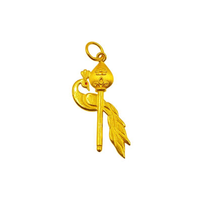 916 Gold Peacock & Vel Pendant