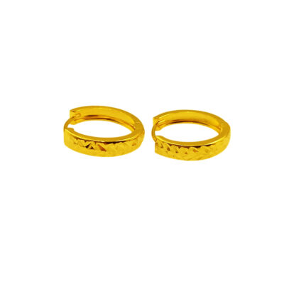916 Gold Elegant Casting Plain Clip Earrings