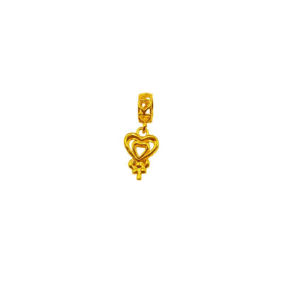 916 Gold Heart Pendant Charm