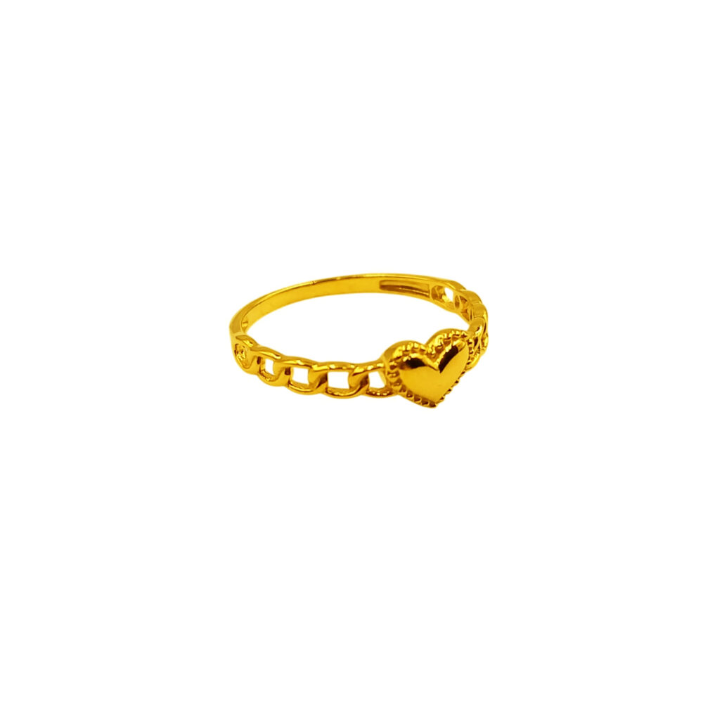 916 Gold Heart Link Ring - Image 2