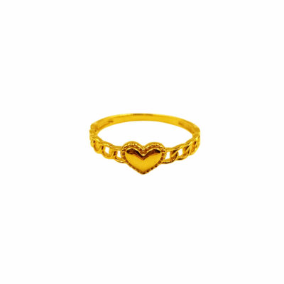 916 Gold Heart Link Ring