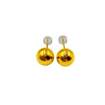 999 Pure Gold Plain Ball Stud Earrings ( 10mm )