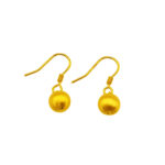 999 Pure Gold Dangling Ball Hook Earrings (8mm)