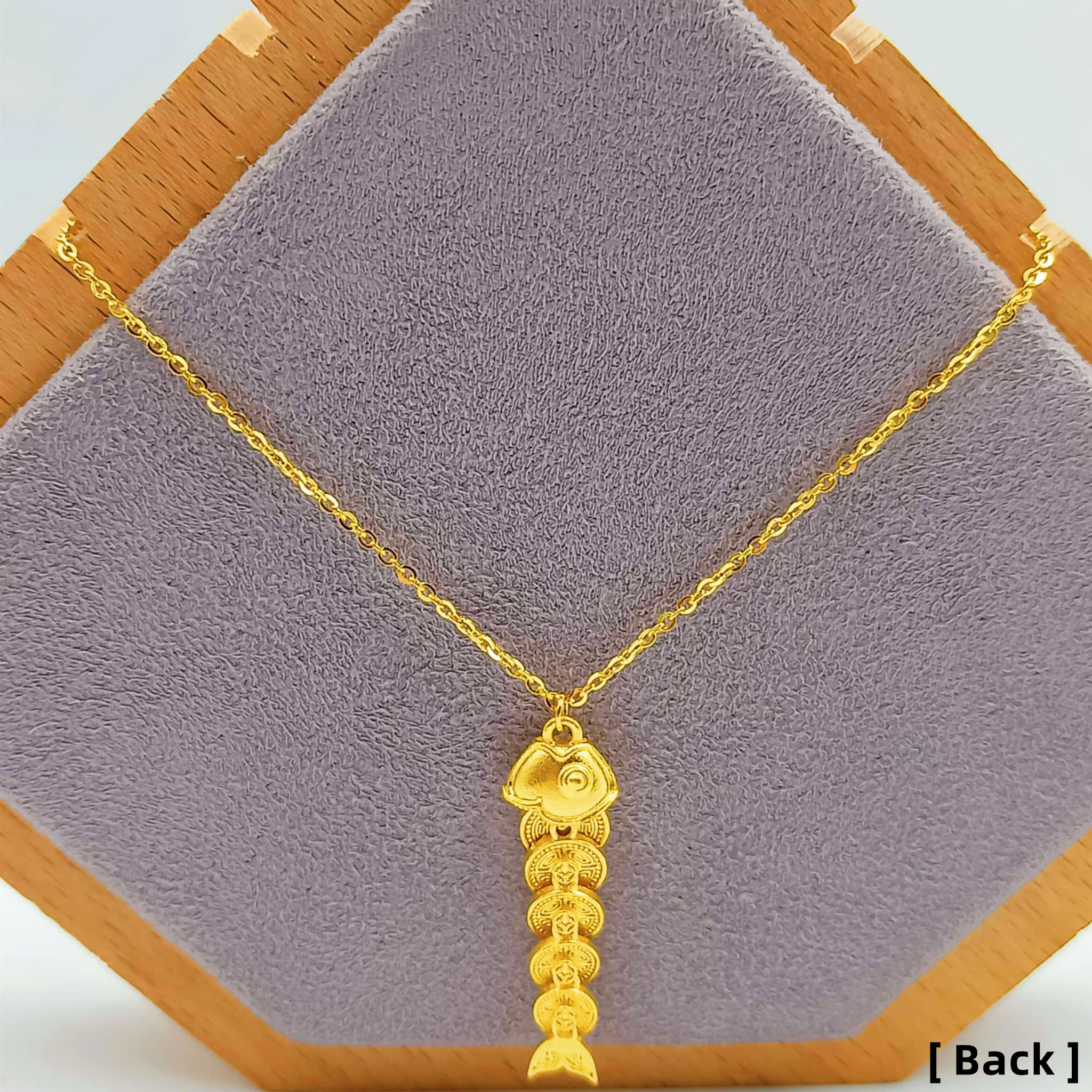 999 Pure Gold Fish Coin Polo Necklace - Image 2