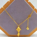 999 Pure Gold Golden Fish with Dangling Coin Polo Necklace
