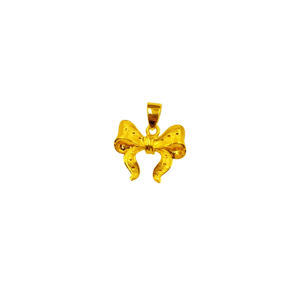 999 Pure Gold Ribbon Tie Pendant
