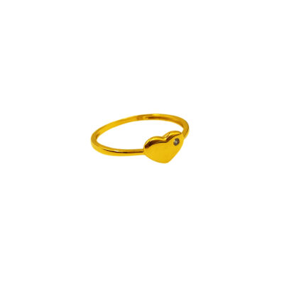 916 Gold Tiny Spark Heart Ring