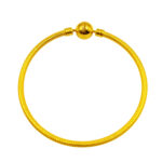 916 Gold Plain Ball Charm Bangle