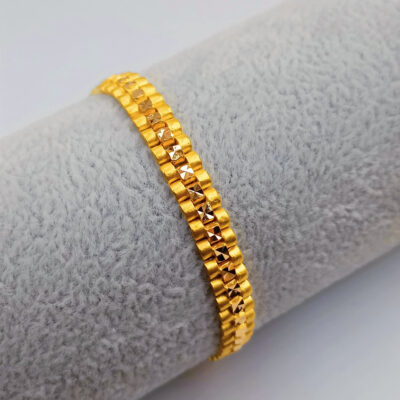 916 Gold Solid Men Bracelet ( 6mm )
