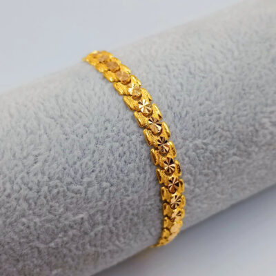 916 Gold Solid Men Bracelet ( 6mm )