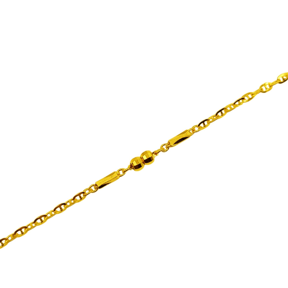 916 Gold Ball Tube Link Bracelet - Image 2