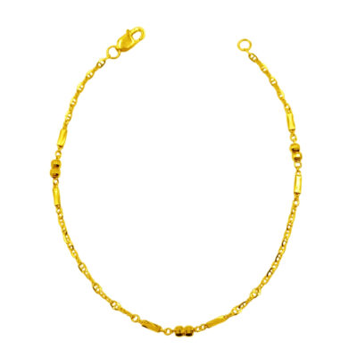 916 Gold Ball Tube Link Bracelet