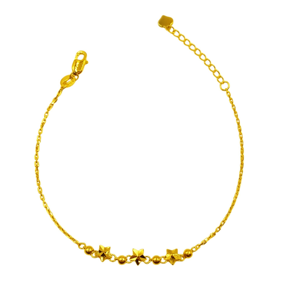 916 Gold Star with Ball Cable Bracelet
