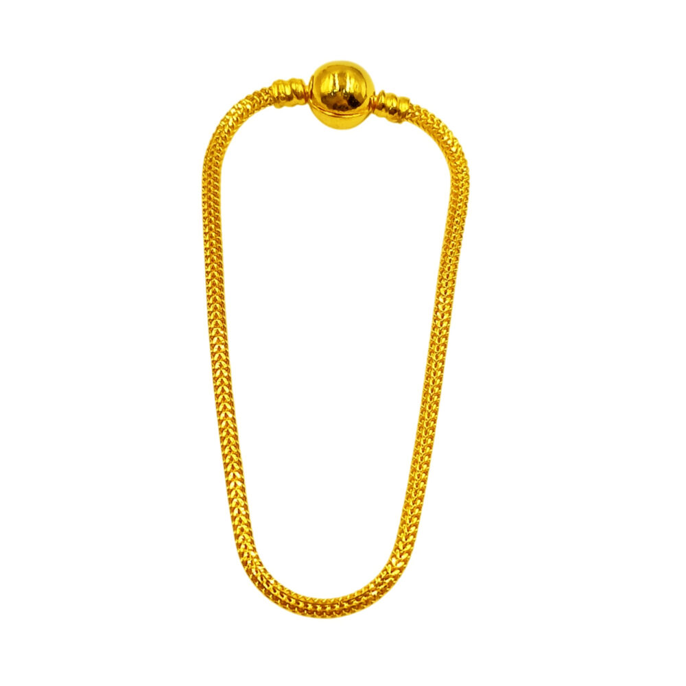 916 Gold Plain Ball Clasp Bracelet