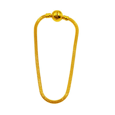 916 Gold Plain Ball Clasp Bracelet