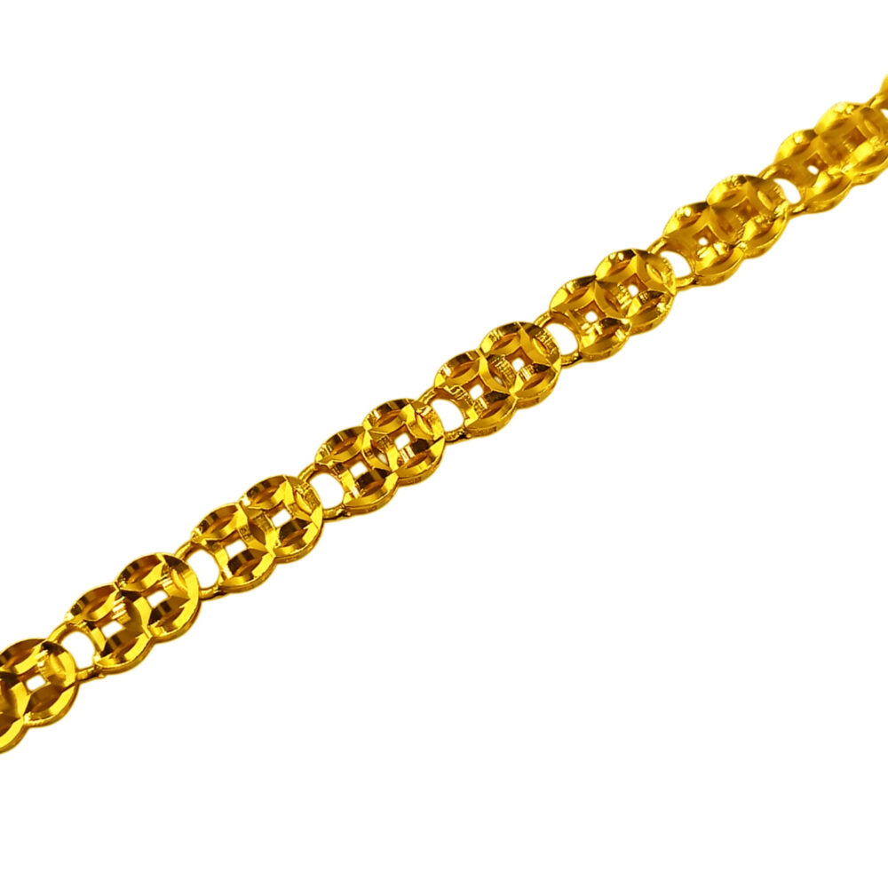 916 Gold Double Coin Bracelet - Image 2