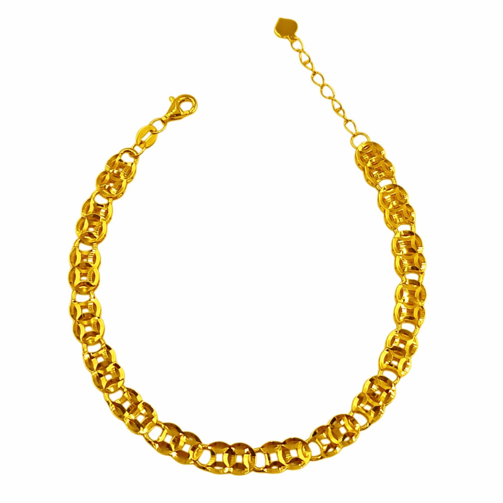 916 Gold Double Coin Bracelet