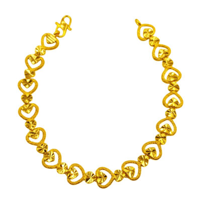 916 Gold Casting Heart Bracelet