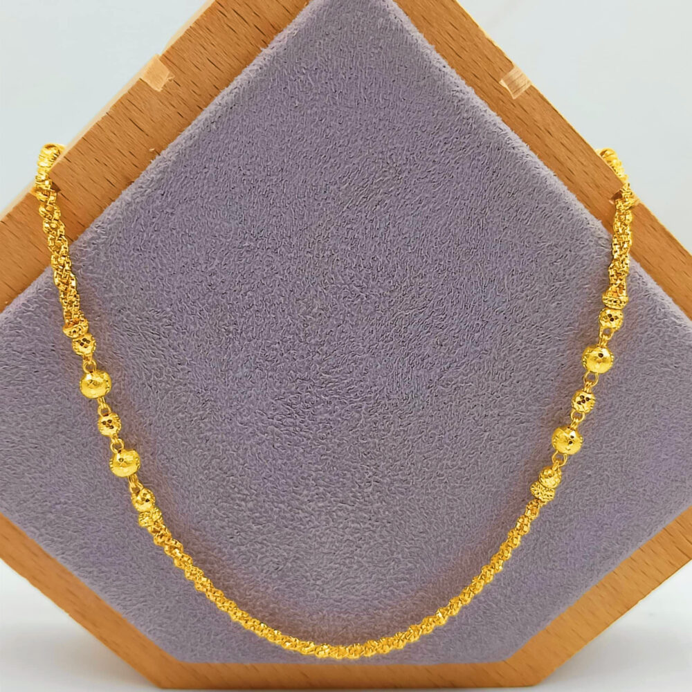916 Gold Glitter Ball Necklace