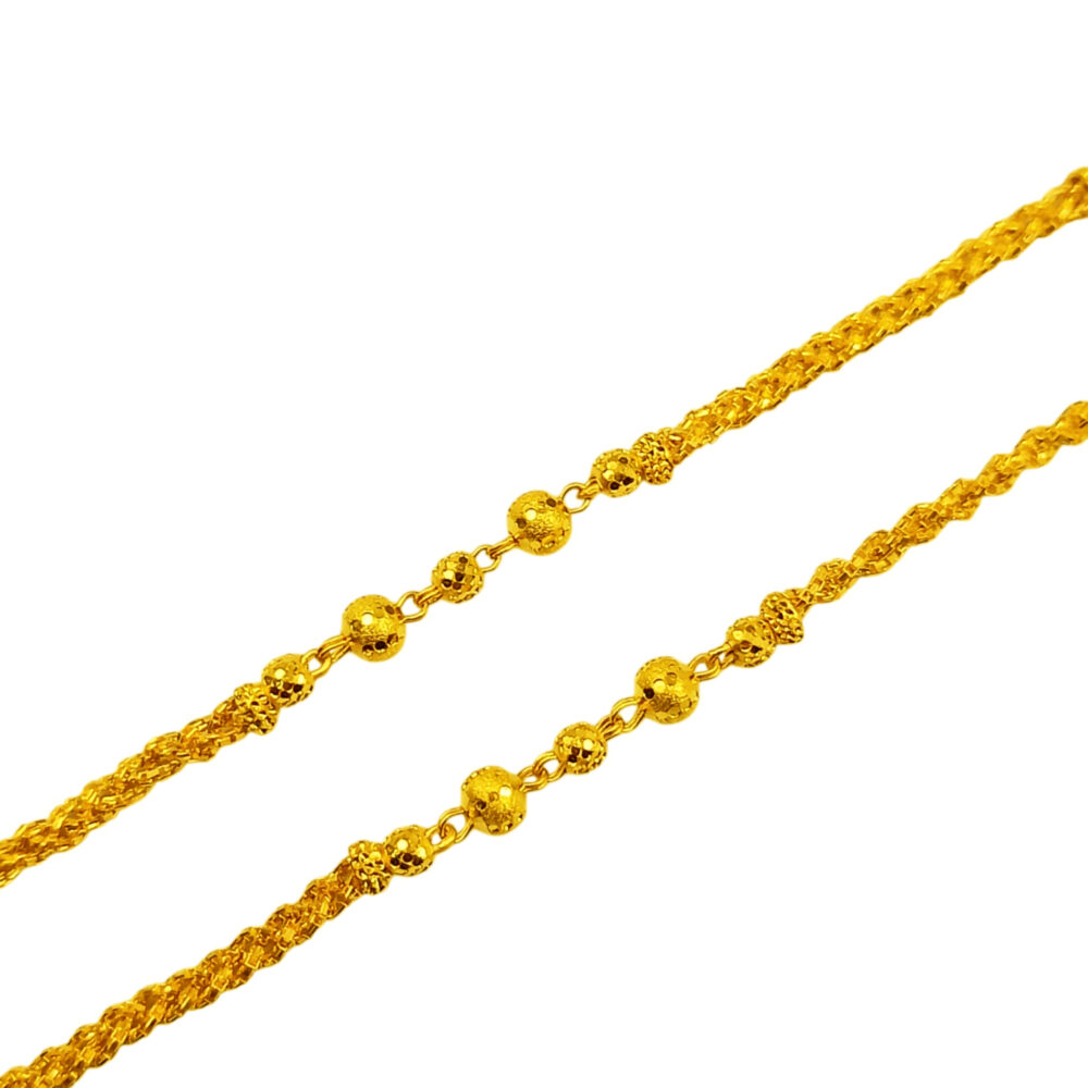 916 Gold Glitter Ball Necklace - Image 2