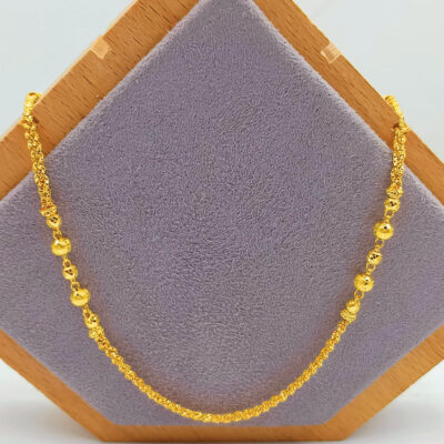 916 Gold Glitter Ball Necklace