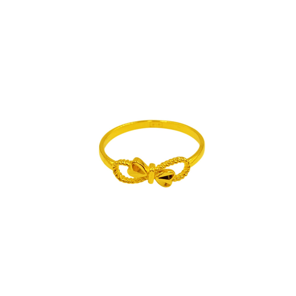 916 Gold Ribbon Tie Ring