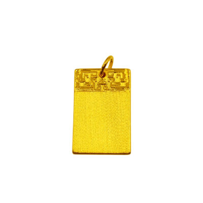 999 Pure Gold Rectangular Pendant