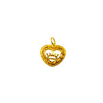 916 Gold Heart Crown Pendant