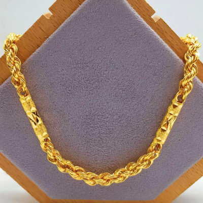 916 Gold Hollow Barrel Rope Chain (5mm)