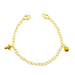 916 Gold Baby Anklet ( Dangle Pacifier | Bell )