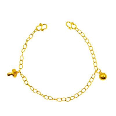 916 Gold Baby Anklet ( Dangle Pacifier | Bell )