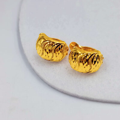 916 Gold Glitter Spring Clip Earrings