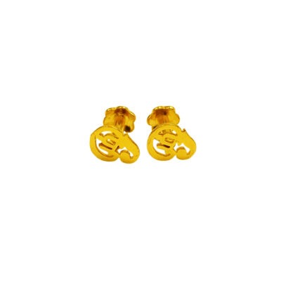 916 Gold OM Stud Earrings