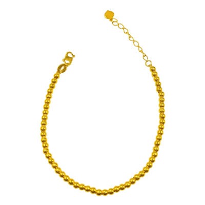 916 Gold Hollow Plain Ball Bracelet ( 2mm | 3mm )
