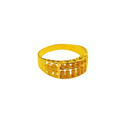 916 Gold Abacus with Dollar Sign And Coin Ring ( 5 Row )