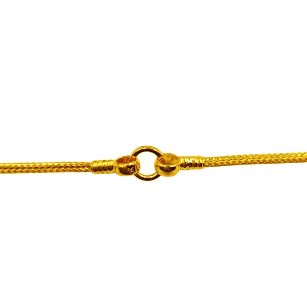 916 Gold Thali Chain With Mugappu ( 3 White Zirconia Ball ) - 3 Pounds - Image 3