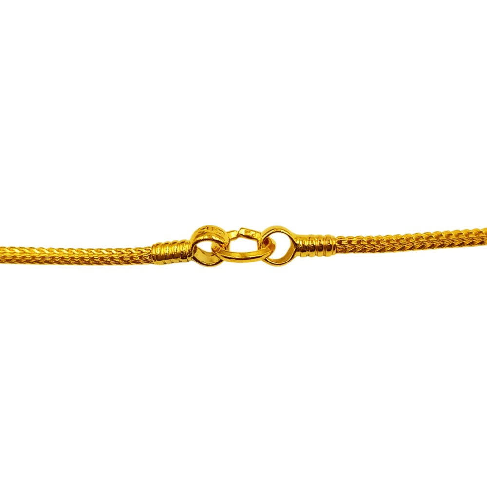 916 Gold Thali Chain With Mugappu ( Red & White Zirconia Ball ) - 3 Pounds - Image 3