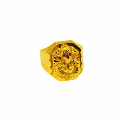 916 Gold Hollow Ganesha Ring