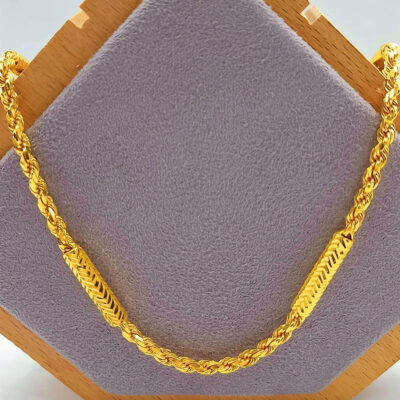 916 Gold Solid Rope Tube Chain
