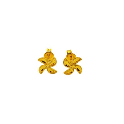 916 Gold Bling Bling Flower Stud Earrings