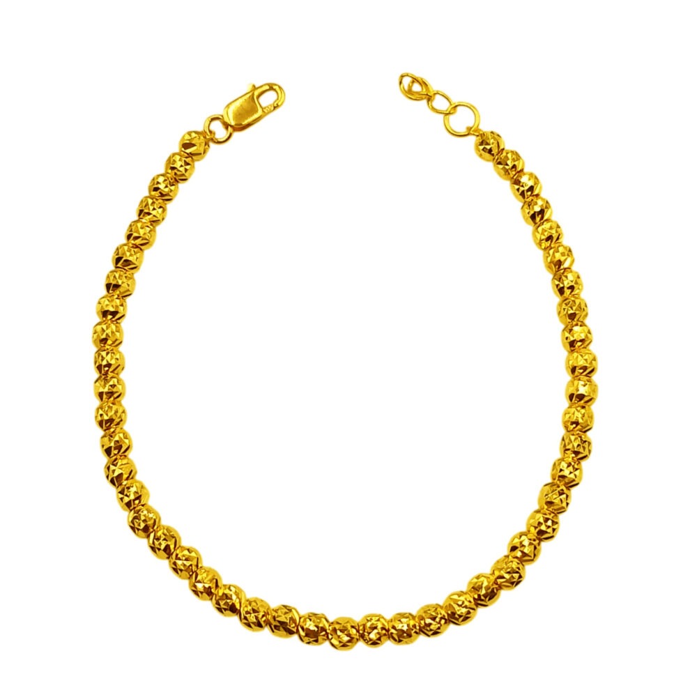 916 Gold Glitter Beads Bracelet ( Spring Hook )