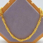 916 Gold 3 Layered Twisted Ball Necklace