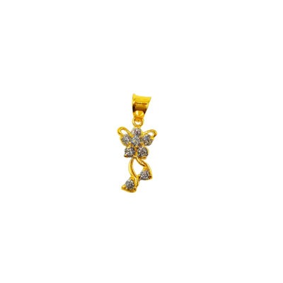 916 Gold Butterfly Zirconia Pendant