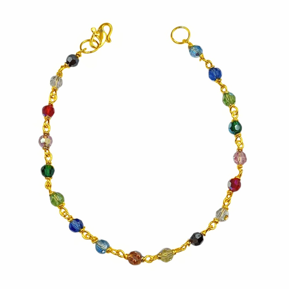916 Gold Multicolor Crystal Bracelet