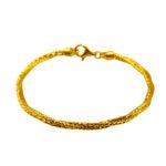 916 Gold Glitter Twisted Bangle ( 2mm )