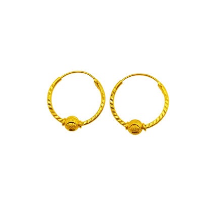 916 Gold Ball Hoop Earrings
