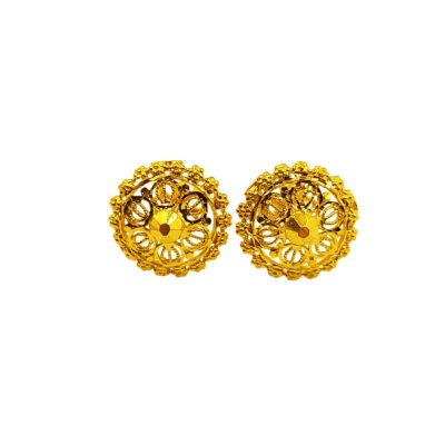 916 Gold Bombay Flower Stud Earrings